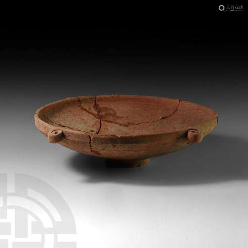 Greek Terracotta Footed Bowl