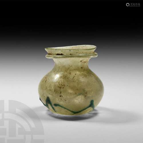 Roman Glass Jar with Geometric Pattern