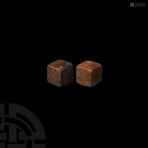 Large Roman Bone Dice Pair