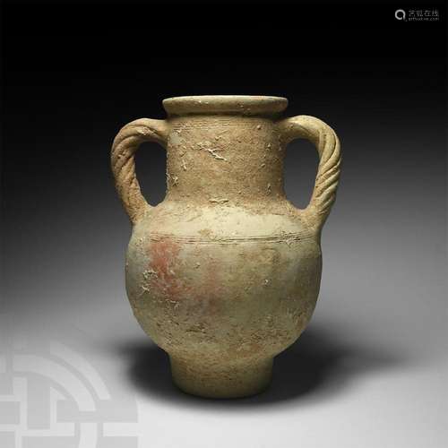 Large Roman Terracotta Amphora with Barley-Twist Handles