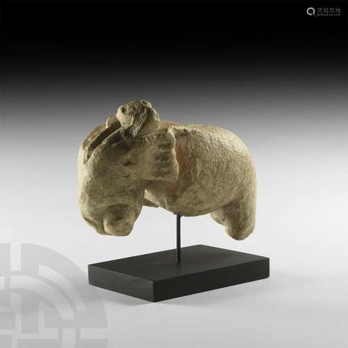 Roman Limestone Elephant Statue