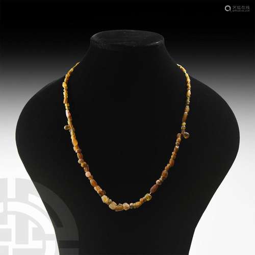 Roman Honey-Coloured Glass Bead Necklace