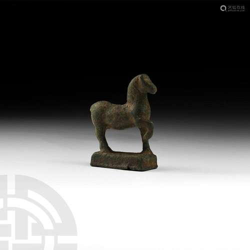 Roman Prancing Horse Statuette