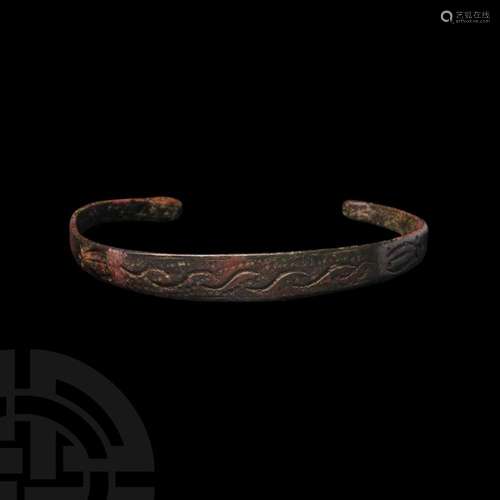 Roman Bracelet with Wave Design