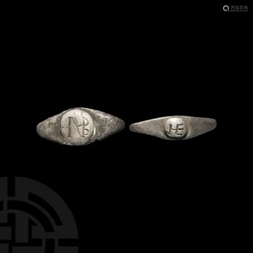 Roman Silver Rings with Inscribed Monograms