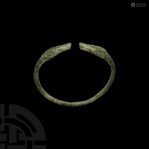 Roman Bracelet with Wolf Heads