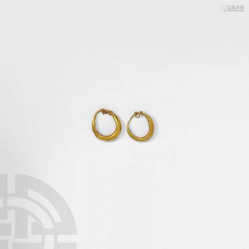 Roman Gold Hoop Earring Pair