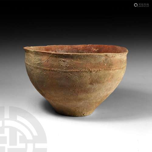 Large Bronze Age Decorated Terracotta Bowl