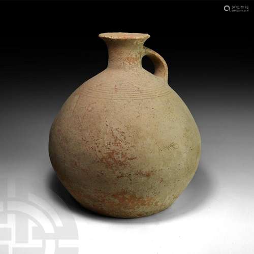 Very Large Decorated Bronze Age Terracotta Flagon