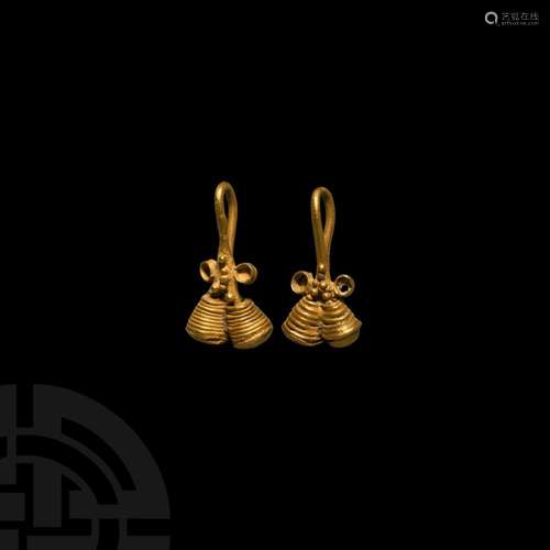 Gold Earring Pair