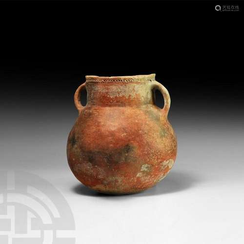 Bronze Age Twin-Handled Terracotta Jar