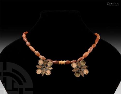 Elamite Silver Flower Pendant Necklace