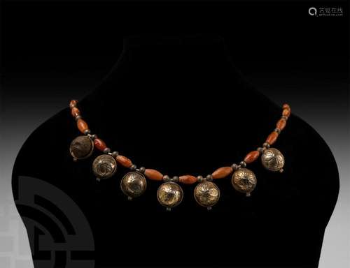 Elamite Necklace with Gilt Silver Pendants