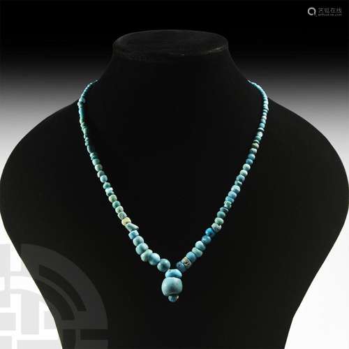 Achaemenid Turquoise Glass Bead Necklace