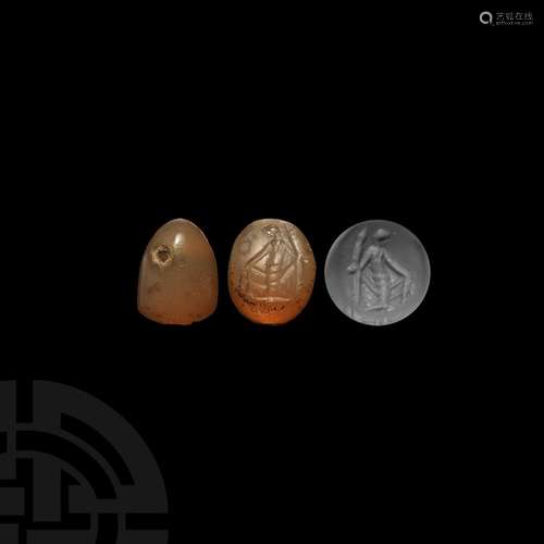 Neo Babylonian Stamp Seal with Goddess