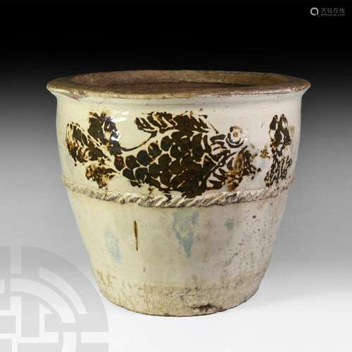 Chinese Ming Deep Tsu Chou Ware Glazed Basin