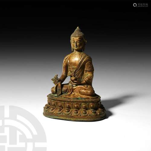 Sino-Tibetan Gilt Seated Buddha Figure