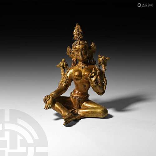 Nepalese Gilt Seated Arya Tara Figure