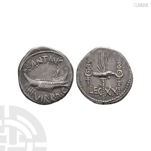 Marc Antony - Legion XX - Galley AR Denarius