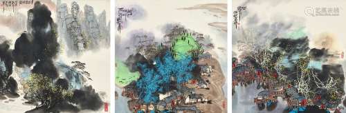 吳雅明（b.1947）岷江河畔等三幅