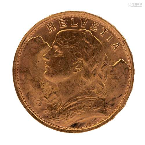 Schweiz/GOLD - 20 Franken Vreneli 1935 LB,