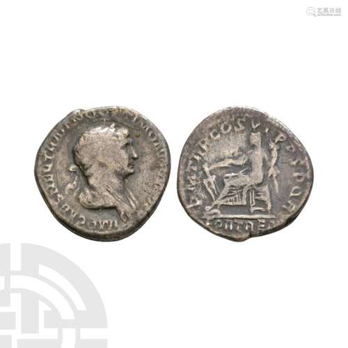 Roman Imperial Coins - Trajan - Fortuna AR Denarius