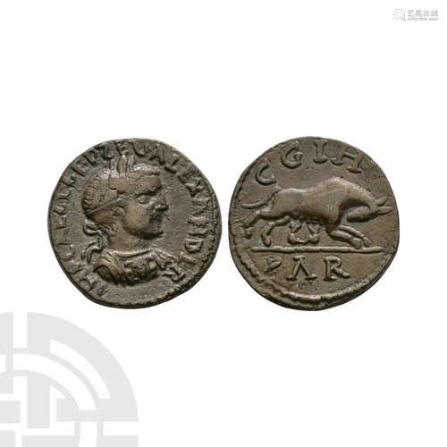 Severus Alexander - Mysia - She-Wolf and Twins Bronze