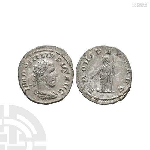 Philip I / Gordian III - Providentia AR Hybrid Antoninianus