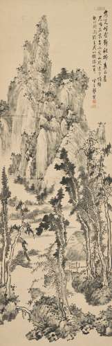 龔賢（1618-1689） 雲山隱逸圖