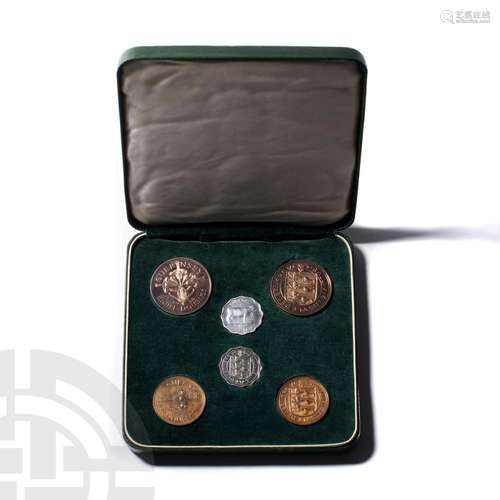 British Milled Coins - Guernsey - 1956 - RM Double Proof Set...