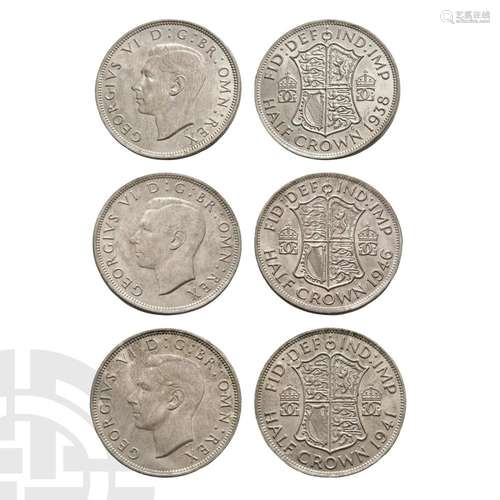 George VI - 1938, 1941, 1946 - Halfcrowns [3]