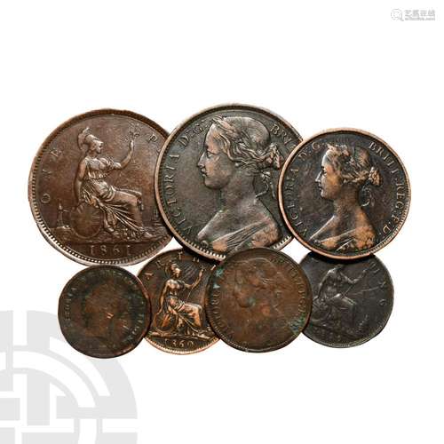 Victoria - Pennies, Halfpenny, Farthings and 1/2 Farthing [7...