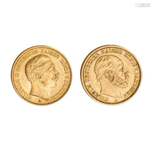 Preussen/GOLD - 2 x 20 Goldmark 1881 A