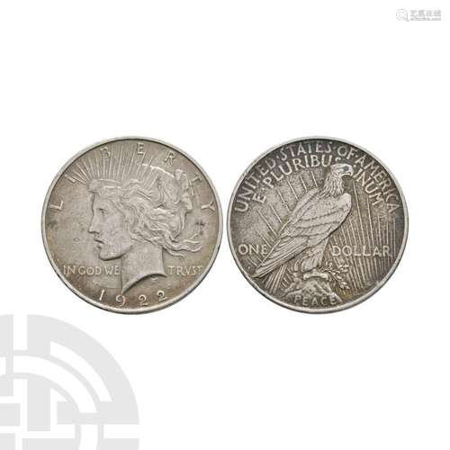 USA - 1922 D - Silver Peace Dollar