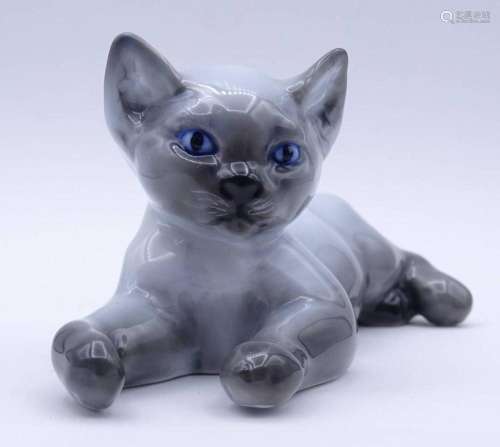 LIEGENDE SIAM KATZE "ROSENTHAL" VON FRITZ HEIDENRE...