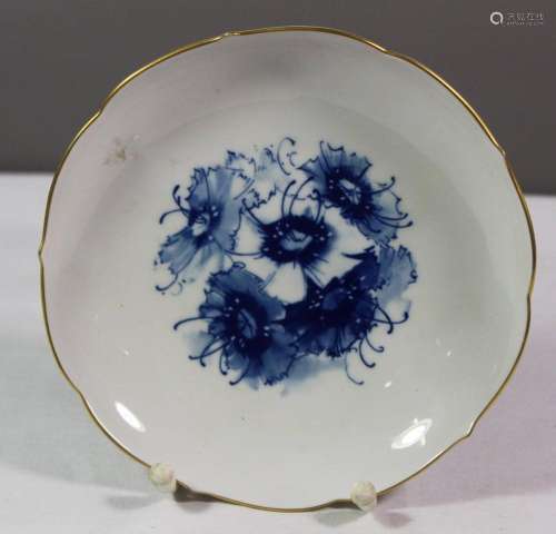 KL. TELLER, MEISSEN SCHWERTERMARKE, 1. WAHL, BLAUES FLORALES...