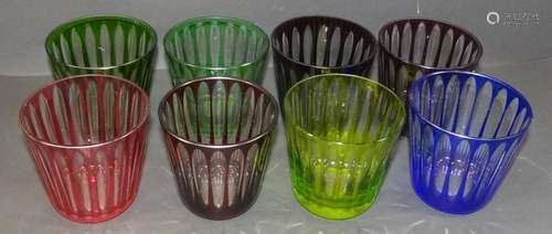 8X WHISKY-TUMBLER, ROTTER GLAS