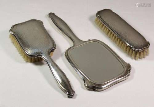 SET, HANDSPIEGEL, 2X KLEIDERBÜRSTEN, 835ER SILBER