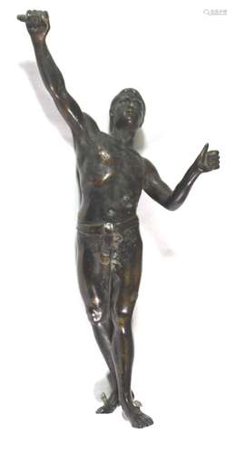 BRONZE, WOHL OLYMPIONIKE, CA.1920/30, DIV.