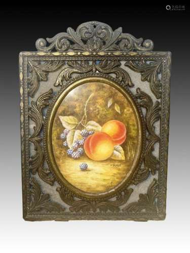 Royal Worcester Hand Painted Plaque Signed J.Skerrett 20th C...