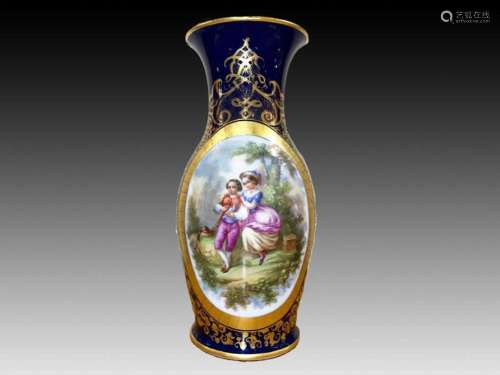 Large Highly Decorated French Porcelain Vase Possibly Limoge...