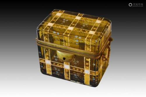 Attributed To Moser Bohemian Gold Gilt Box, 19th Century
