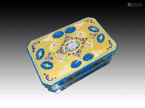 Magnificent Floral Bohemian Box Hand Painted & Gilded, 1...