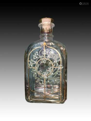 Bohemian Bottle With Stopper For Russian Market late 19th ce...