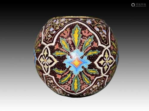 Bohemian Floral Basket For Islamic Market With Enamel Work. ...