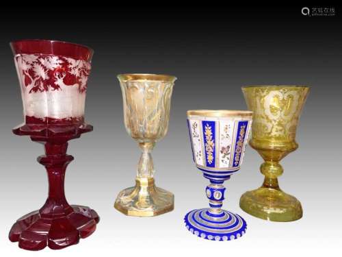 Assortment of Bohemian Goblets 19th Century