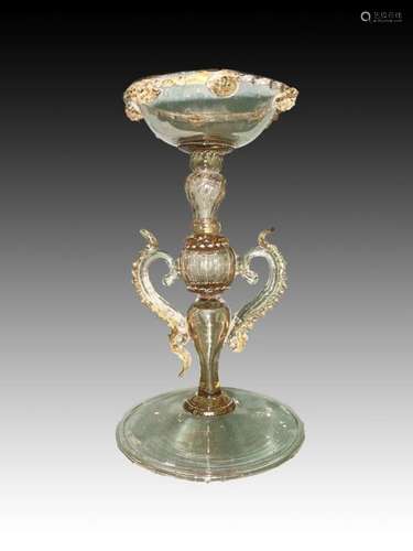 A Double Handled Venetian Glass 19th Century