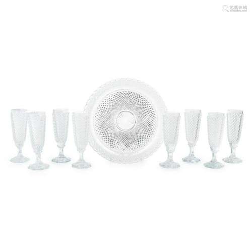 SUITE OF BACCARAT GLASS FLUTES AND MATCHING UNDERTRAYLATE 19...