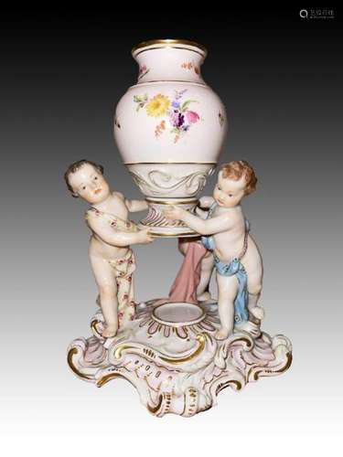 A Meissen Group Of Children With Urn, 19th Century