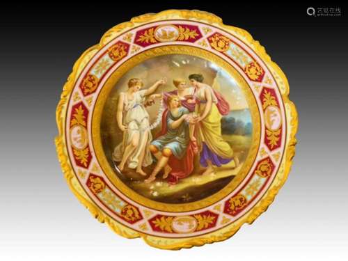 19th Century Hand Painted Vienna Plate